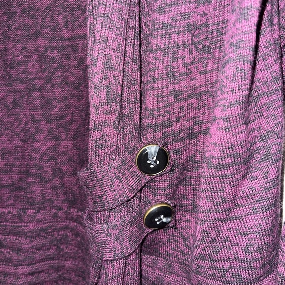 APT 9 Heathered Plum Shawl Collar Sweater Cardigan Button Accent Size XS - Picture 8 of 9